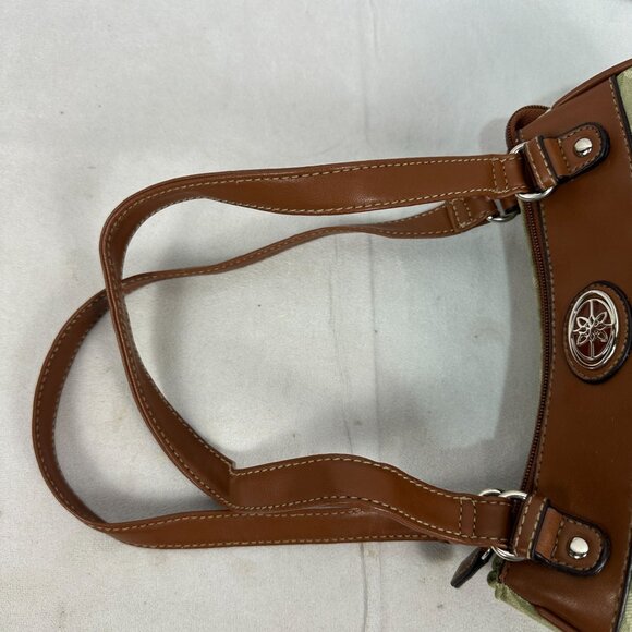 Rosetti Vintage Style Green Brown Shoulder Bag Geometric Pattern & Metal Accent - Picture 6 of 14